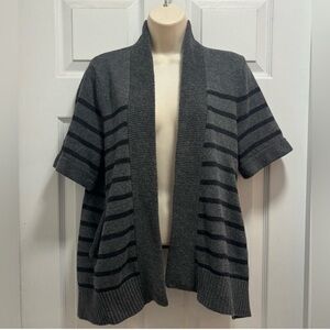 Rag & Bone Knit Wool/Cashmere Blend Cardigan Back Black/Grey Stripe - Med - EUC
